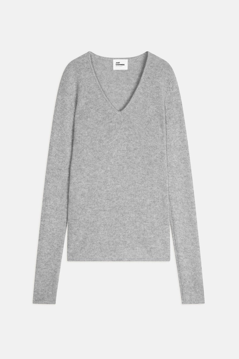 Pull Col V 4 Fils - Abby - Nuage Chiné