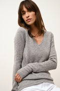 Pull Col V 4 Fils - Abby - Nuage Chiné