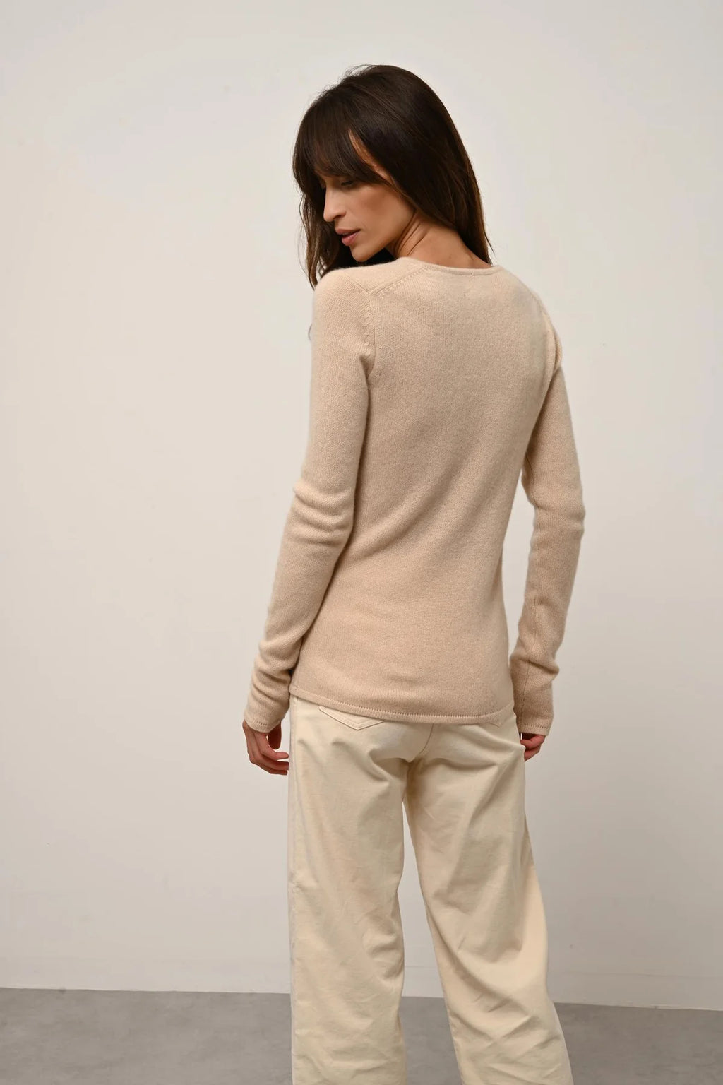 Jersey de cuello en V de 4 hilos - Abby - Arena