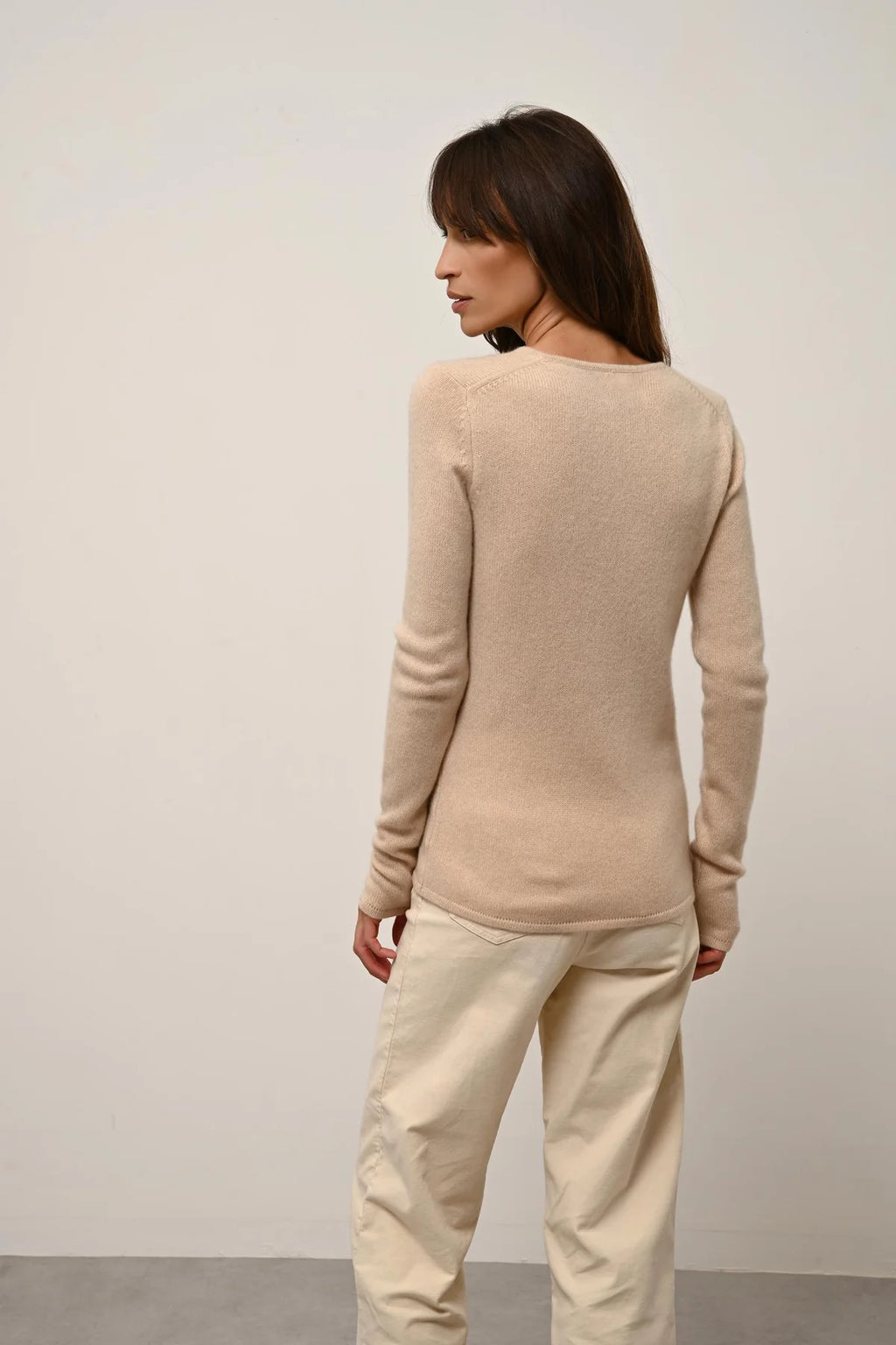 Jersey de cuello en V de 4 hilos - Abby - Arena