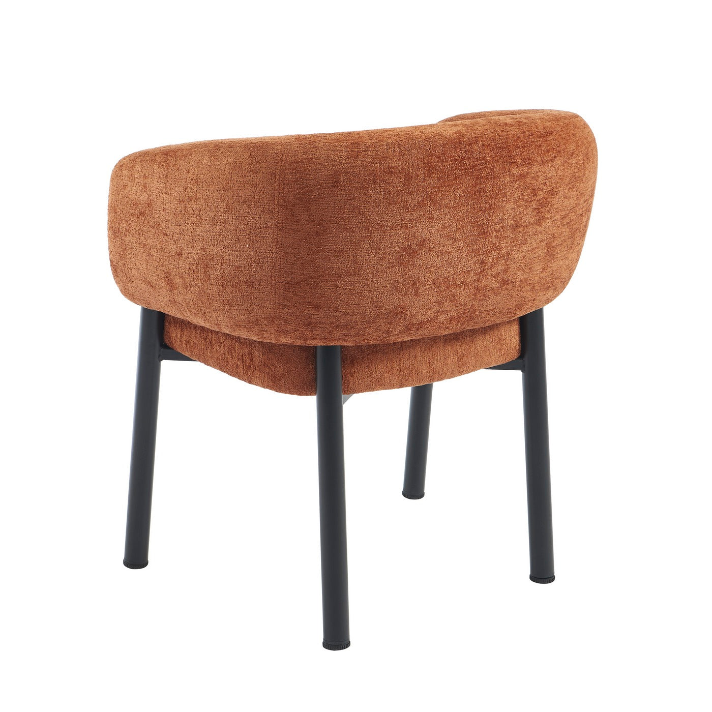 Abelia - Chairs - Chenille - Terracotta And Black Metal Legs