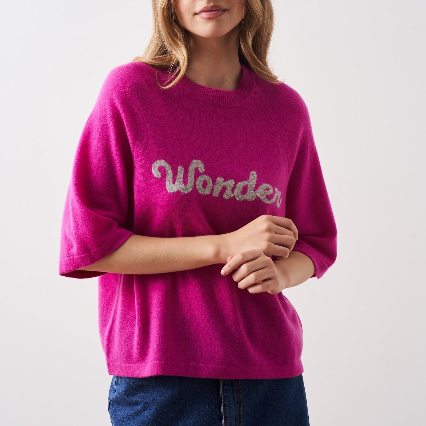 Pull Col R Mcr 3/4 Elea - Wonder Lollipop - 100% Cachemire 12Gg - Femme