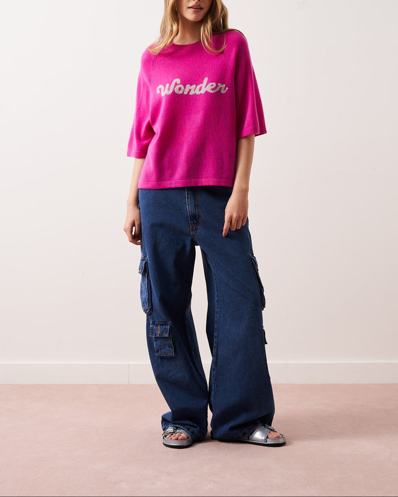 Absolut Cashmere - Mcr 3/4 Elea R-Neck Sweater - Wonder Lollipop - 100% Cashmere 12Gg - Women