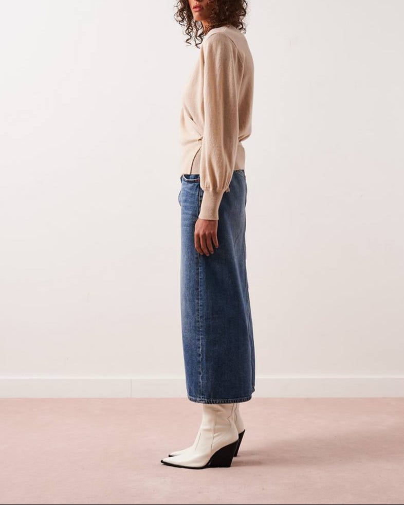 Belinda Wrap Cardigan - Sand - 100% Cashmere 12Gg - Women