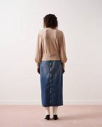 Belinda Wrap Cardigan - Sand - 100% Cashmere 12Gg - Women
