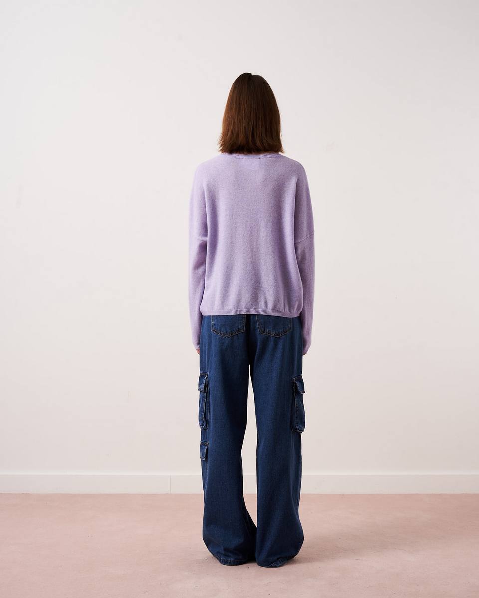 Pull Col V Ml Alicia - Lavander - 100% Cachemire 12Gg - Femme