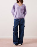 Absolut Cashmere - Jersey Ml Alicia Con Cuello De Pico - Lavanda - 100% Cashmere 12Gg - Mujer
