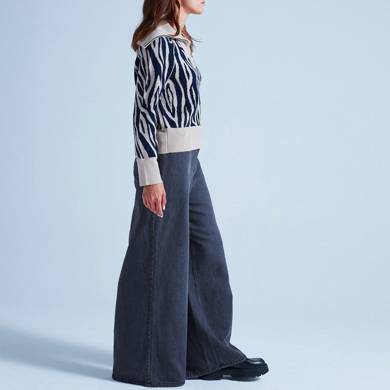 Absolut Cashmere - Zebre Mago Long Sleeve High Neck Sweater - Zebre Greige - Women