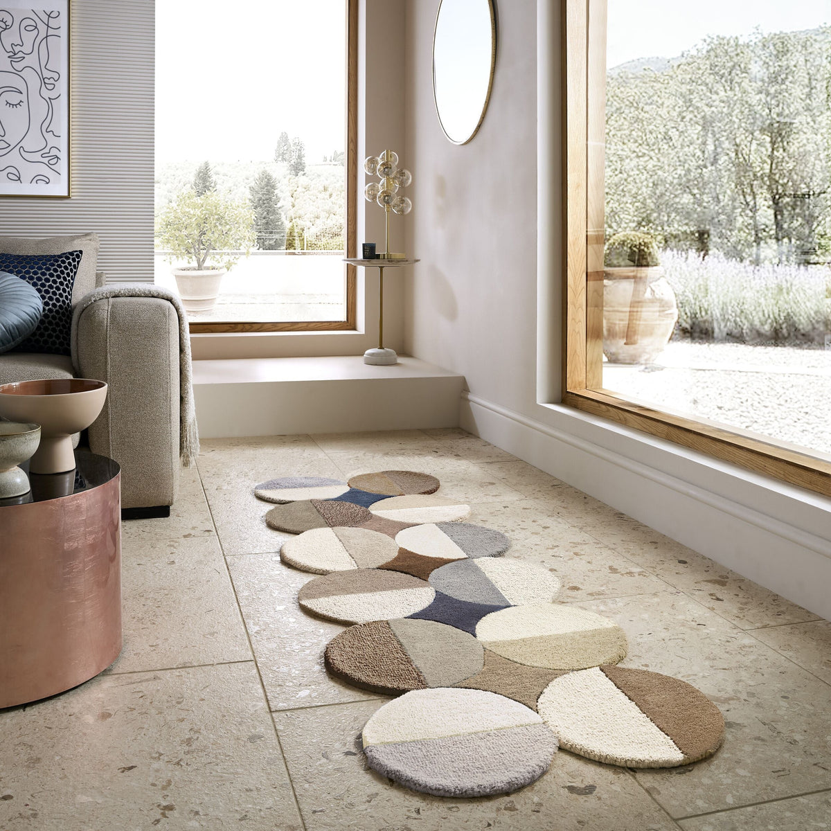 Mia Ellipse Wool Runner Rug