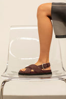 Sandalia Bianca Rafia Burdeos