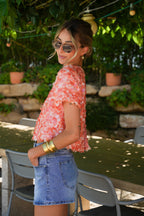 Blouse À Sequins Liza - Orange
