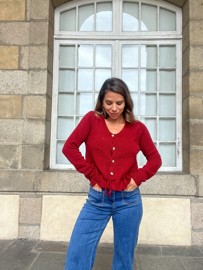 Cardigan Emma Bordeaux