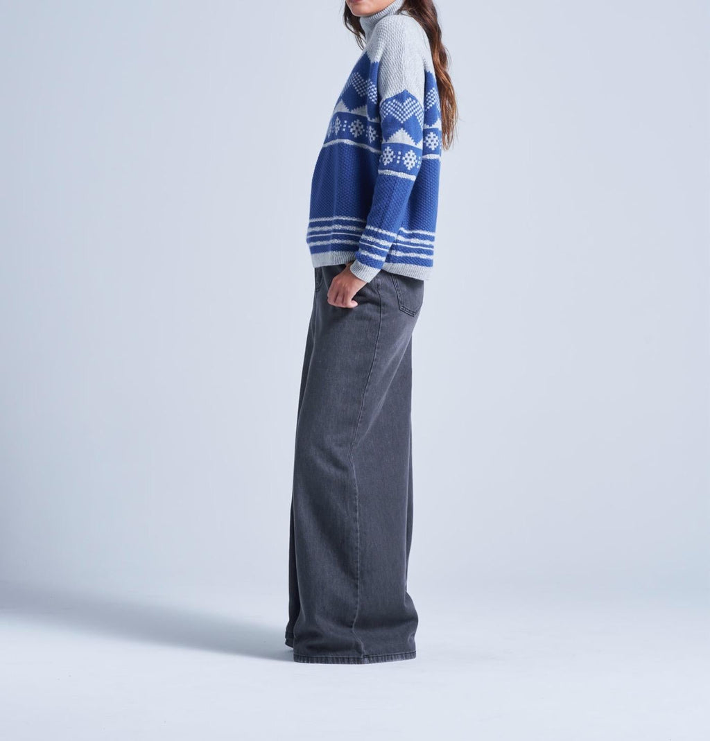 Mountain Avalanche Jacquard Jumper - Light Grey Marl Avalanche - Women