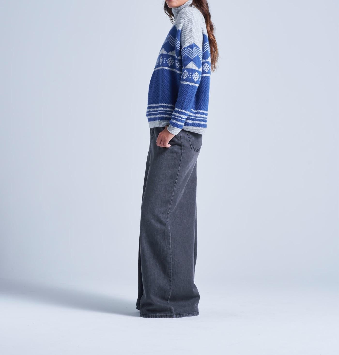 Mountain Avalanche Jacquard Jumper - Light Grey Marl Avalanche - Women