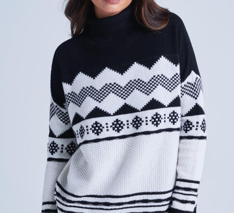 Pull Jacquard Montagne Avalanche - Avalanche Noir - Femme