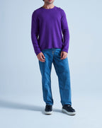 Pull Col Rond Finitions Roulées Taylor - Aubergine - 100% Cachemire 12Gg - Mixte