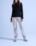 Taylor Round-Neck Jumper with Rolled Finishes - Black - 100% Cashmere 12Gg - Unisex