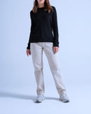 Pull Col Rond Finitions Roulées Taylor - Noir - 100% Cachemire 12Gg - Mixte