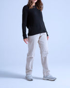 Taylor Round-Neck Jumper with Rolled Finishes - Black - 100% Cashmere 12Gg - Unisex
