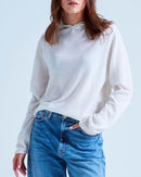 Leone Rolled Finish Hooded Vest - White - 100% 12Gg Cashmere - Mixed