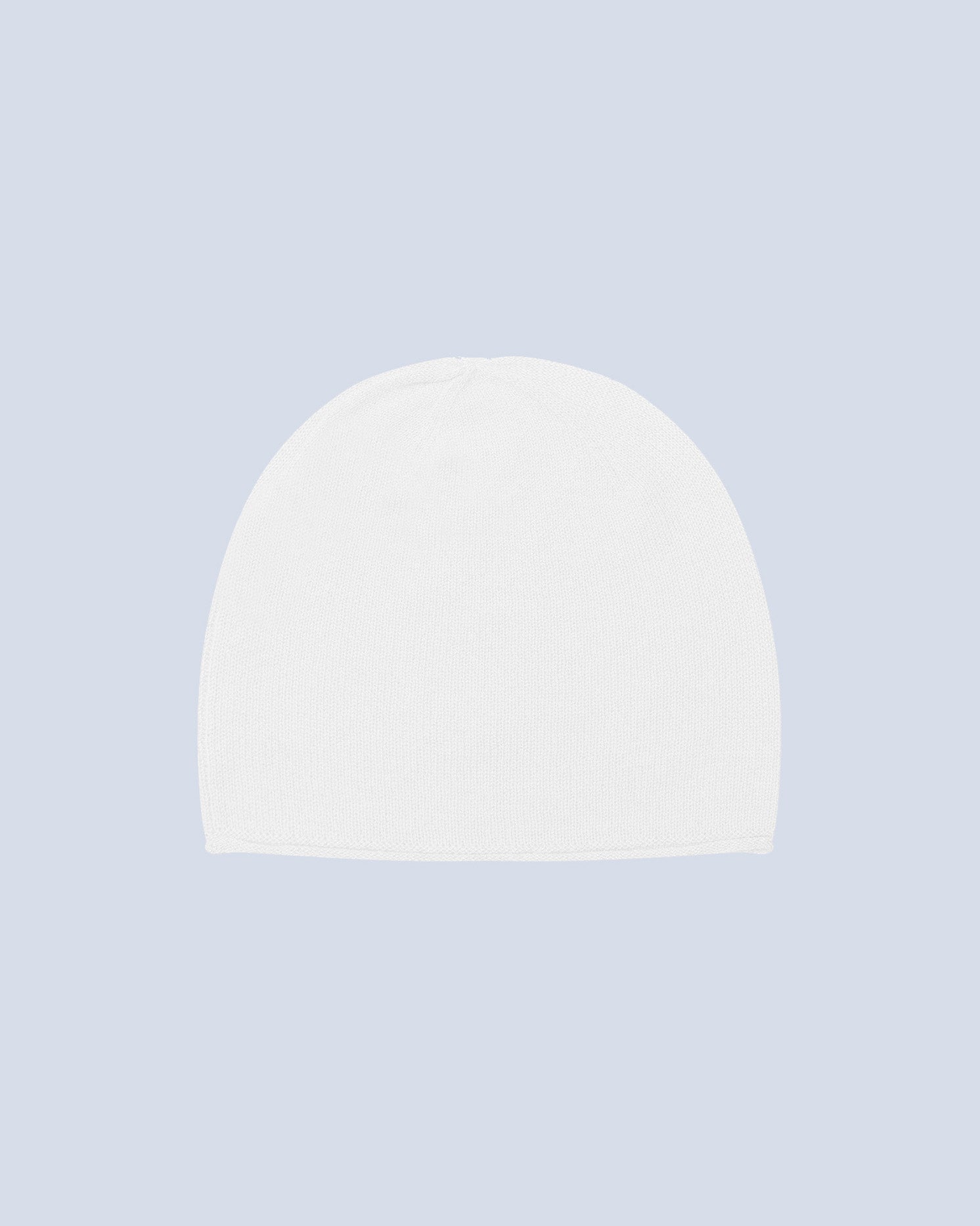 Billy rolled-edge beanie - White - 100% 12-gauge Cashmere - Unisex