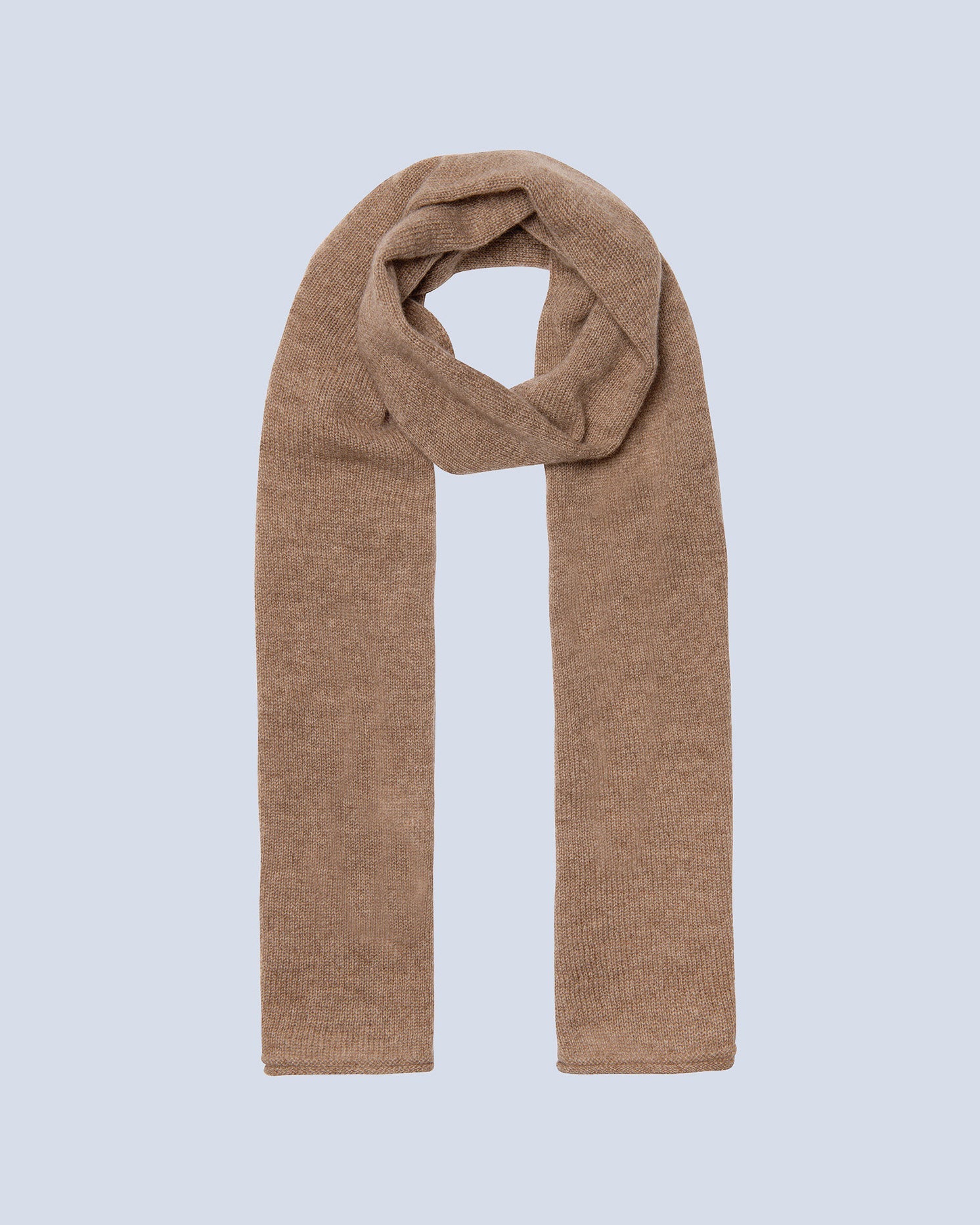 Jordan Scarf with Rolled Edges - Chestnut - 100% 12GG Cashmere - Unisex