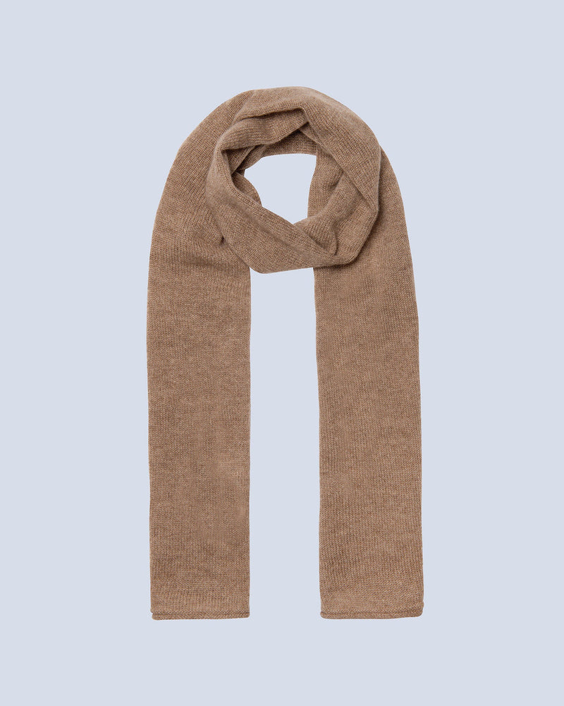 Jordan Rolled Finish Scarf - Chestnut - 100% Cashmere 12Gg - Mixed