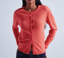 Absolut Cashmere - Cardigan Moulant Avec Bouttons Sunniva - Corail Fluo - 100% Cachemire 12GG - Femme