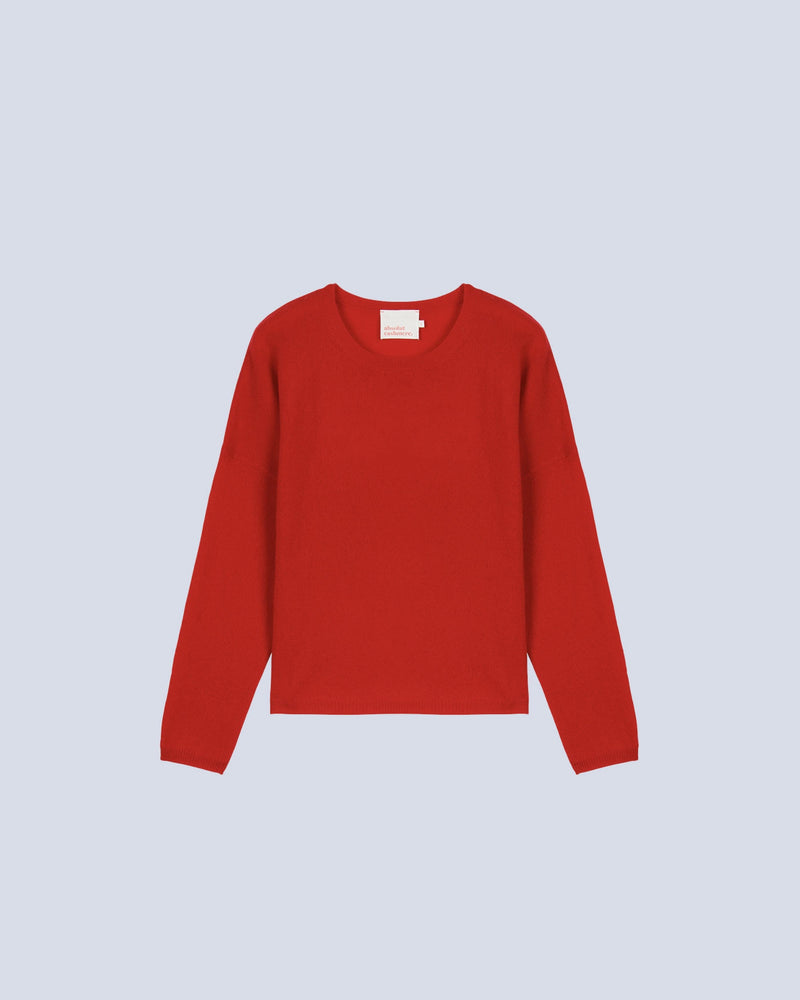 Absolut Cashmere - Kaira Round Neck Sweater - Cherry - 100% Cashmere 12Gg - Women