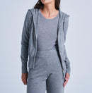 Gilet Capuche Zip Manches Longues Ella - Gris Chine Foncé - Femme