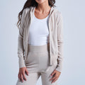 Absolut Cashmere - Ella Long-Sleeve Zip Hooded Cardigan - Greige - Women