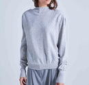 Pull Col Rond Manches Longues Gigot Picadilly - Gris Chine Clair - Femme