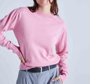 Pull Col Rond Manches Longues Gigot Picadilly - Rose Bubble Gum - Femme