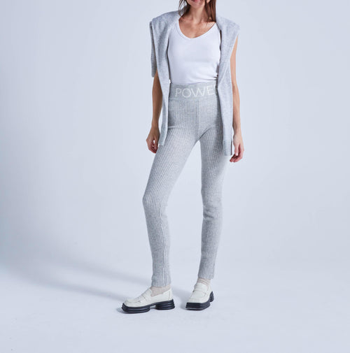 Legging Avec Jacquard Nava - Gris Chine Clair W Blanc - Femme