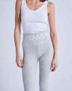Legging Avec Jacquard Nava - Gris Chine Clair W Blanc - Femme