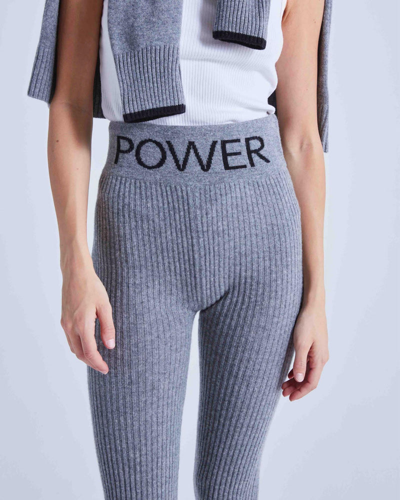 Absolut Cashmere - Leggings With Nava Jacquard - Dark China Gray W Black - Women