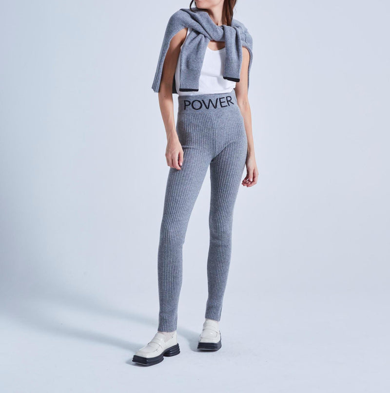 Absolut Cashmere - Leggings With Nava Jacquard - Dark China Gray W Black - Women