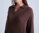 Polo Manches Longues Karena - Chocolat - Femme