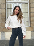 Alma Ecru Lace Blouse
