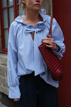 Madeleine Stripe Blouse Navy/White