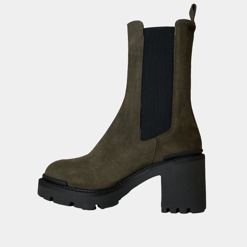 Chelsea Boots Ann Tuil Acajou - Velours Taupe