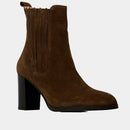 Chelsea Boots Ann Tuil Activia - Velours Camel Cigare