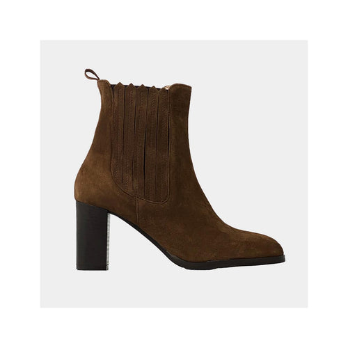 Chelsea Boots Ann Tuil Activia - Velours Camel Cigare