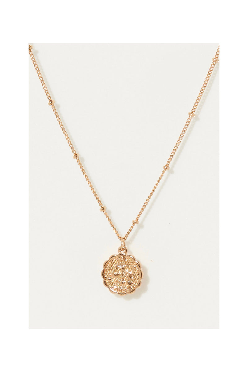 Collier Médaille Astrologique Balance - Laiton Doré