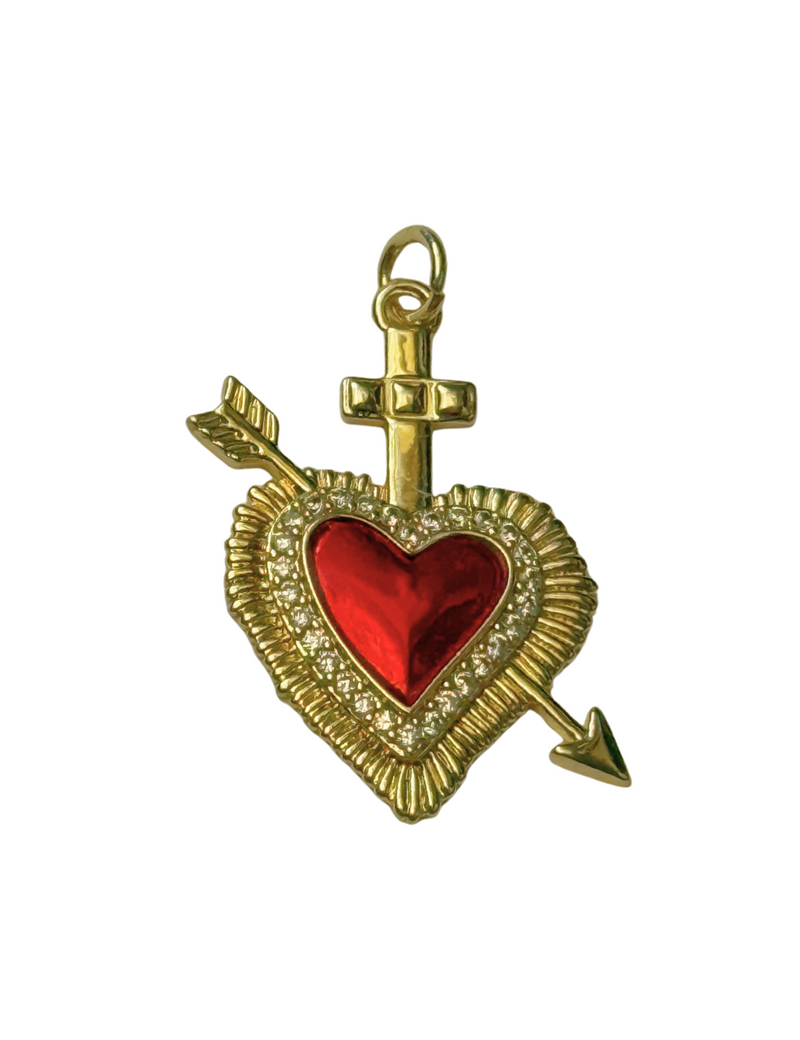 Charm Coeur Sacré Rouge - 6 Modèles