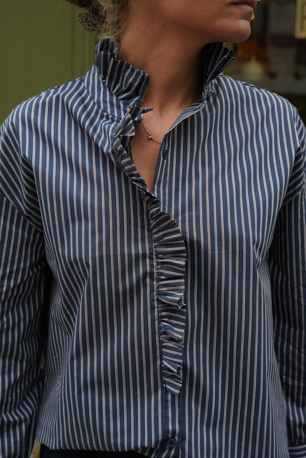 Clara Blouse Navy Stripe