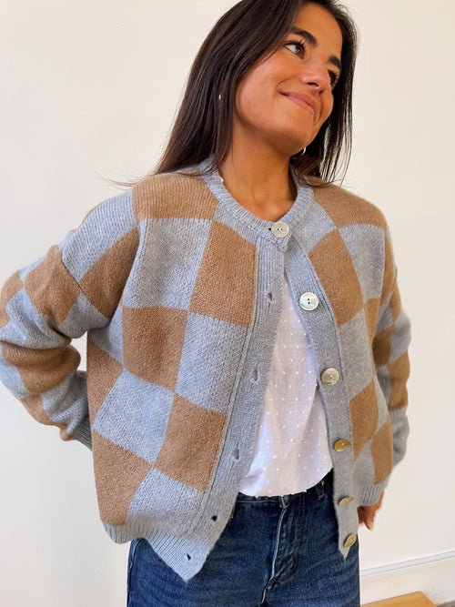 Cardigan Valentina Brown And Blue