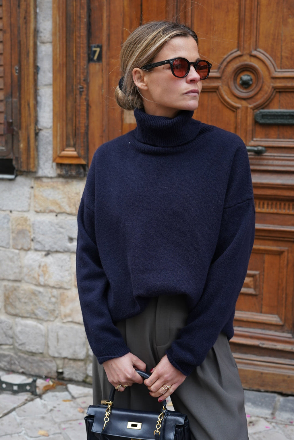 Timothée Turtleneck Sweater Navy