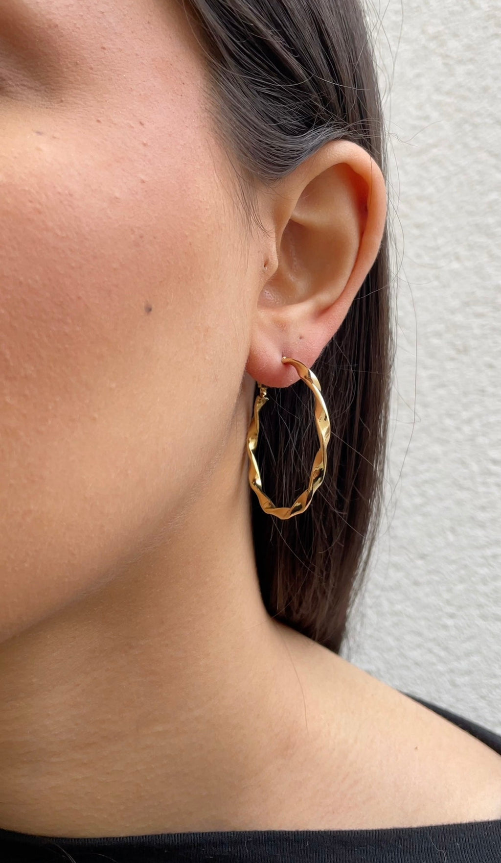 Thin Braided Hoop Earrings
