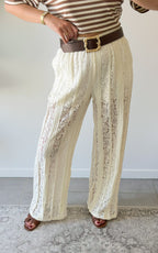 Seville Lace Trousers - Ecru